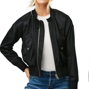Free People Midnight Bomber Jacket Black Size XS